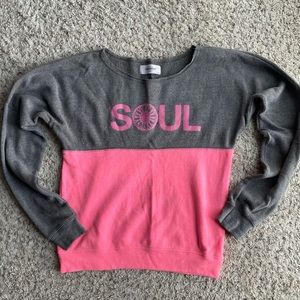 Soul Cycle two-tone sweatshirt